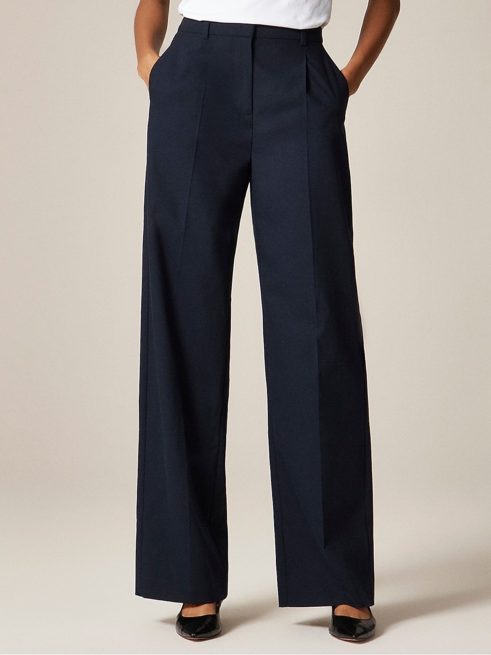 NWT JCrew Essential Wide Leg Pants in Black Size 2 $178 CN722